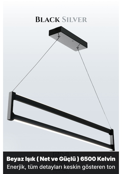 Orion Silver Lineer Led Sarkıt Avize Kumandalı Dim Edilebilir Yukarı & Aşağı Işık Beyaz Işık
