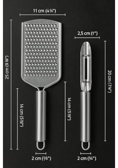Paslanmaz Çelik Mutfak Rende Ve Sebze Soyacağı Seti, Ergonomik Saplı, Çok Amaçlı Dayanıklı Rende, Soyacak, Meyv Diğer