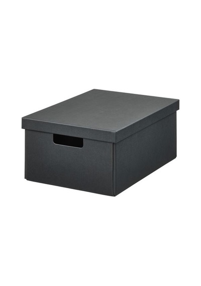 Ikea Fjäderharv Kapaklı Kutu, Antrasit, 25x35x16 Cm