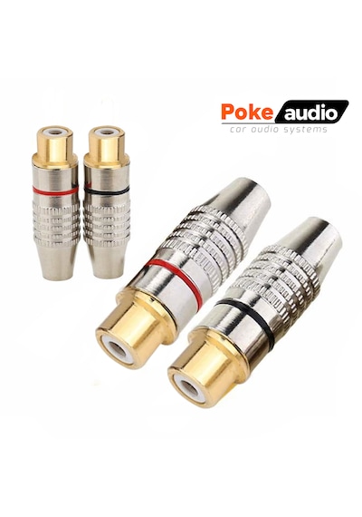 Rca Tos Fiş Dişi 1.kalite Metal Gold 2 Adet Pk-6781 Female-female