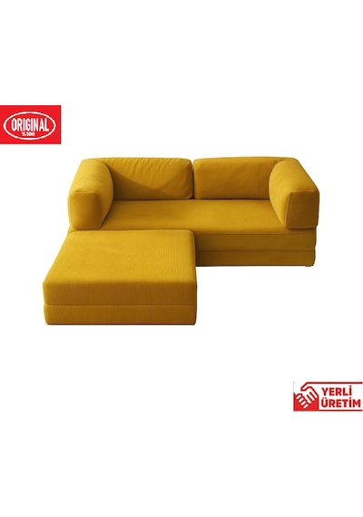 Herev 180x180 Cm 50 Dns Modüler Köşe Koltuk Fitilli Kadife Kumaş, Yatak Olabilen, Modern Tasarım Şark Köşe Hardal Herev 180x180 Cm 50 Dns Modüler Köşe Koltuk Fitilli Kadife Kumaş, Yatak Olabilen, Modern Tasarım Şark Köşe Hardal