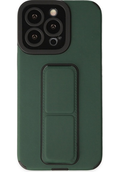 Apple iPhone Uyumlu  14 Pro Kılıf Mega Standlı Silikon -  Yeşil