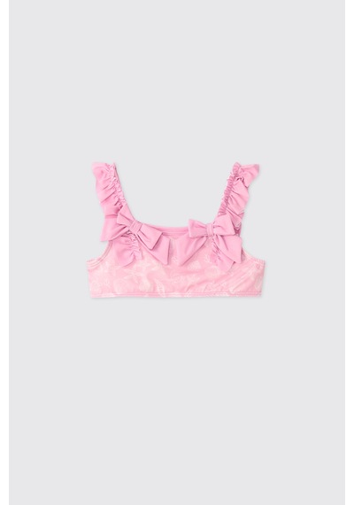 Littemare Fiyonklu Kız Bebek Upf 40+ Uv Korumalı Pembe Bikini Takımı 2612gb42010