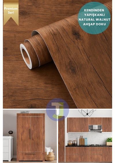 Technojet Premium Kendinden Yapışkanlı Ahşap Desen Pvc Kaplama Folyosu 60x300cm