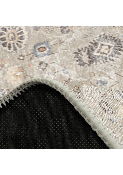 Latte Dizayn Monty Vintage Desenli Şönil Pamuk Tabanlı Yıkanabilir Kaymaz Antibakteriyel Salon Halısı 80x200 Diğer