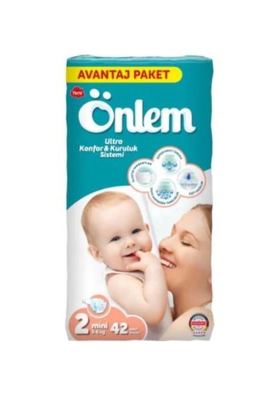 Önlem Bebek Bezi 2 Numara Mini Avantaj Paket 2 x 42 Adet 2'li