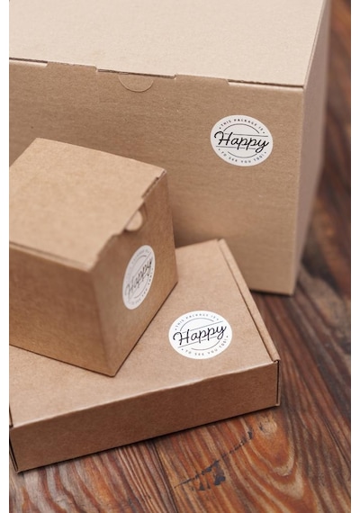 Rufus Concept This Package İs Happy To See You Too Dairesel Etiket 100 Adet Beyaz