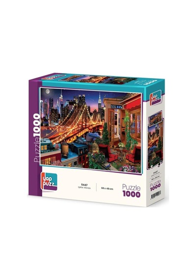 Londra Aslanı Ve Işıklar Altında İkili Set - 2 X 1000 Parça Manzara İkili Puzzle Seti