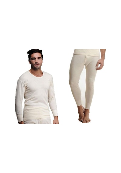 Hasyün Erkek %75 Yün Uzun Kollu Fanila Atlet Ve Uzun Don İçlik Takım 101/102e - 1 Set Ekru