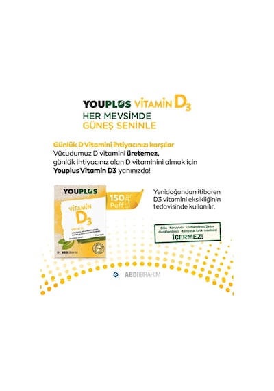 Youplus Vitamin D3 400ıu Oral Sprey 20 Ml 2 Adet