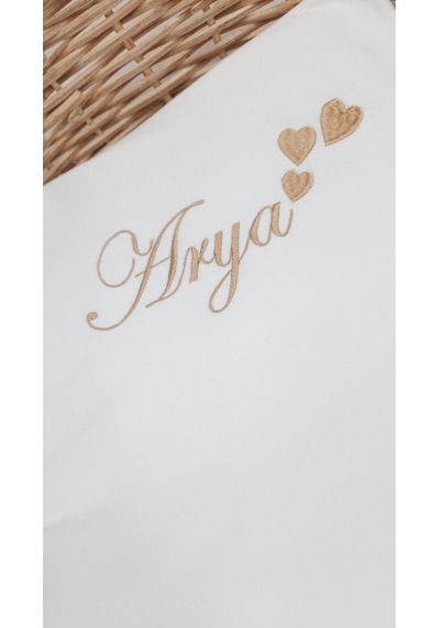 Gros Shop 10'lu Dantelli Hastane Çıkış Tulum Seti Kişiye Özgü Isimli Nakış Desenli Ekru