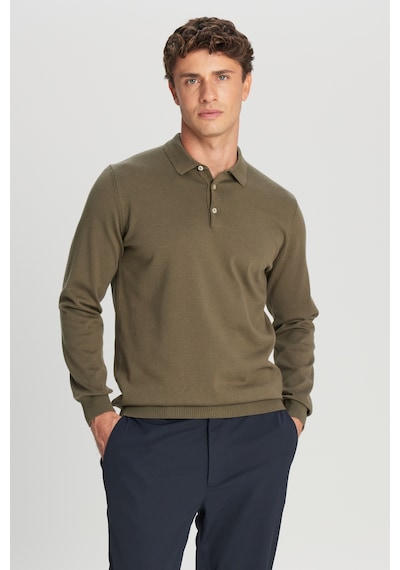 Altınyıldız Classıcs Erkek Hakı Pamuklu Standart Fit Normal Kesim Polo Yaka Triko Kazak Haki Altınyıldız Classıcs Erkek Hakı Pamuklu Standart Fit Normal Kesim Polo Yaka Triko Kazak Haki