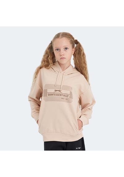 Slazenger LAYO Çocuk Kapüşonlu Camel Sweatshirt