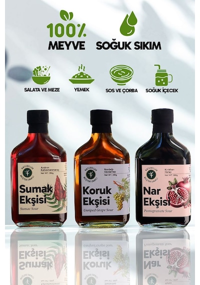 Natureller Nar + Sumak + Koruk Ekşisi 3 x 280 G