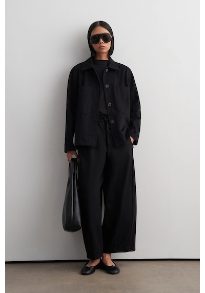 Kadriye Baştürk Barrel Gabardin Pantolon Siyah