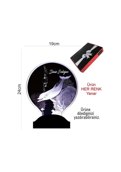 Yunus Balığı Kişiye Özel Led Foto Lamba