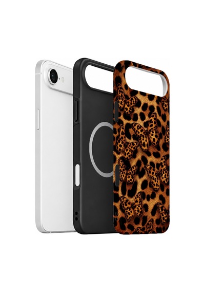 Velvoria Valestra Kelebekli Leopar Apple Apple iPhone Uyumlu 17 Air Magsafe Koruma Kılıfı Valestra Magline - Kelebekli Leopar