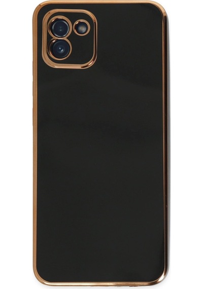Samsung Uyumlu Galaxy A03 Kılıf Volet Silikon Siyah,