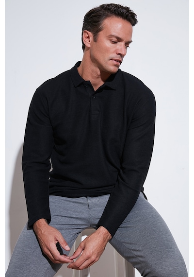 Buratti Pamuklu Regular Fit Polo Yaka Erkek Sweat 5905715 Siyah