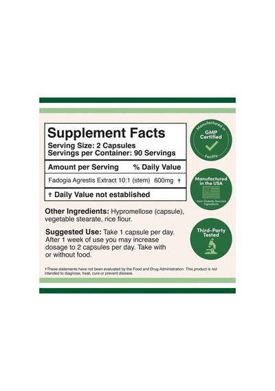 Fadogia Agresti.s 600 Mg 180 Veg.kapsül.usa Vers.