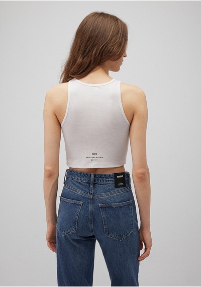 Mavi - Halter Yaka Beyaz Atlet 1612585-70057