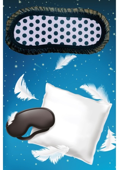 Pazarız Uyku Göz Bandı Maskesi Işık Önleyici Gözlük Maske Bant Eye Mask Pembe Puantiyeli