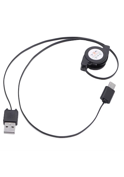 Alfais 6021 Usb To Type C Erkek Şarj Ve Veri Aktarım Kablosu Makaralı 75cm
