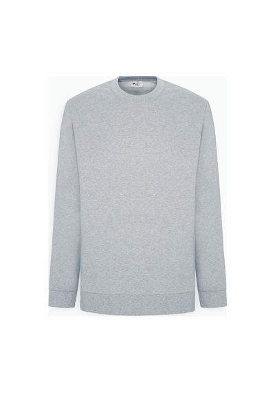 AC&Co / Altınyıldız Classics Standart Fit Normal Kesim Pamuk Bisiklet Yaka Erkek Sweatshirt Gri Melanj