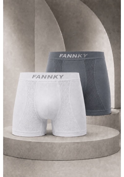 Fit Women Erkek Casual Comfort Günlük 2 Li Boxer Krem