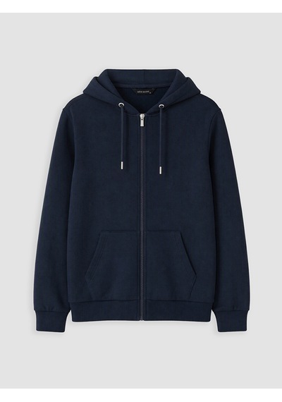 Lcwaıkıkı Classic Lacivert Kapüşonlu Erkek Fermuarlı Sweatshirt