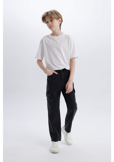 DeFacto Erkek Çocuk Kargo Fit Jean Pantolon C7447A825SPNM40