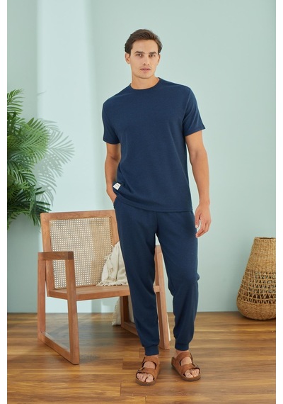 Sevim Erkek Kısa Kol Lacivert Pijama Takım C3t6n49 001