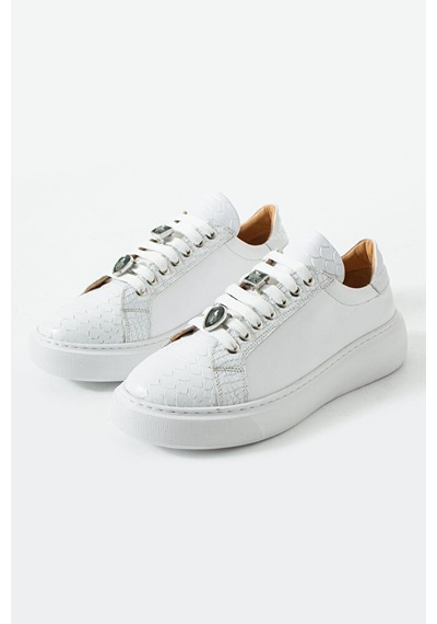 Dericia Shoes Icon Hakiki Deri Günlük Rahat Kadın Sneaker Beyaz