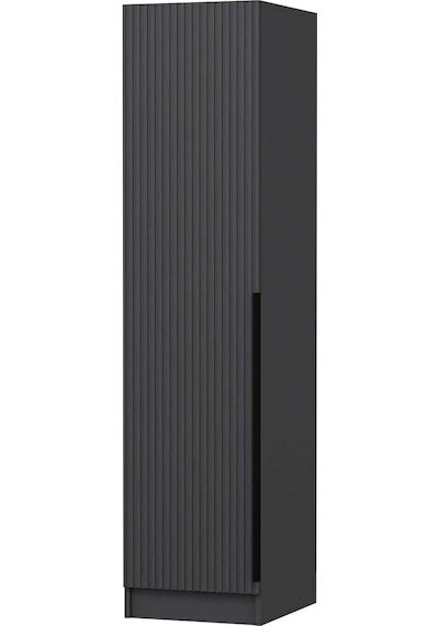 Minar Kale 1 Kapaklı Raflı Dolap Ant - Ant Çizgili Mebran 190cm Antrasit