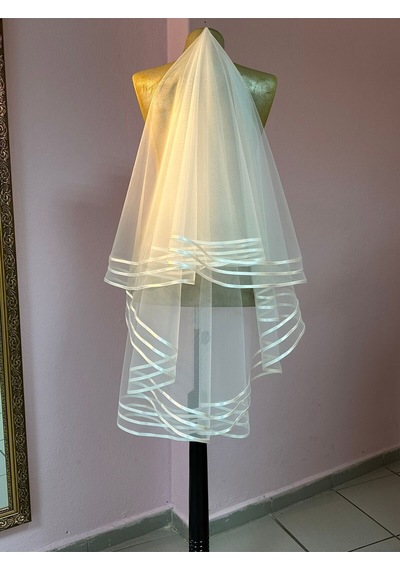 95 Cm Boyunda 3 Sıra Biyeli Duvak