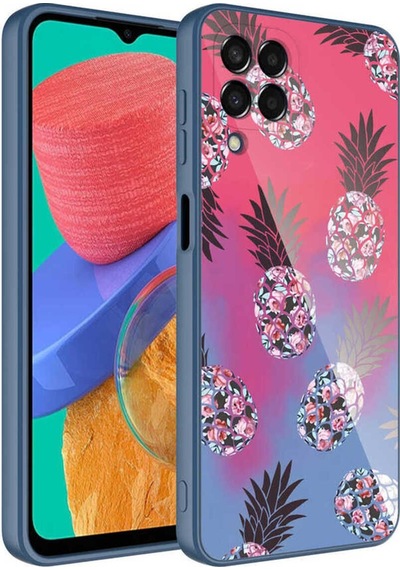 Galaxy M33 Kılıf Kamera Korumalı Desenli Sert Silikon Zore Epoksi Kapak NO3