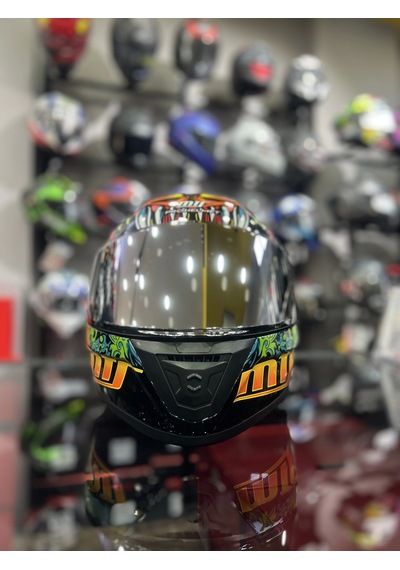 Mts 801 Azure Kapalı Kask Turuncu - Yeşil
