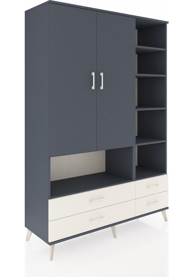 Hyperion Dolap 10 Raflı 4 Çekmeceli 2 Kapaklı 132x44x195 Antrasit-antrasit/aytaşı Antrasıt/aytası Hyperion Dolap 10 Raflı 4 Çekmeceli 2 Kapaklı 132x44x195 Antrasit-antrasit/aytaşı Antrasıt/aytası