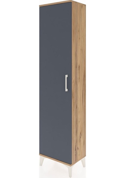 Arges Dolap 4 Raflı Tek Kapaklı 44x30x182 Çam-antrasit Çam