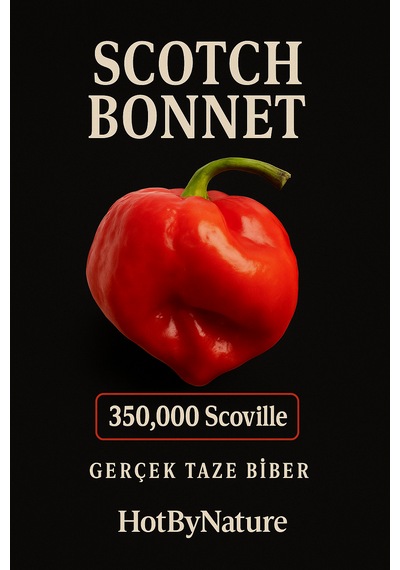 Scotch Bonnet Jamaican Red Pepper 350.000 Scoville - Gerçek Taze Acı Biber