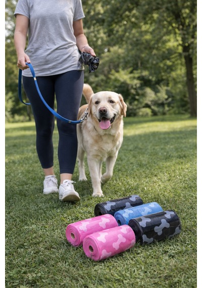 5 Paket Köpek Kaka Poşeti - Pati Desenli Ve Renkli