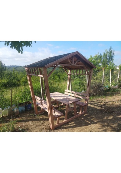 Ahşap Kamelya Çardak 170x150 P10 Maun