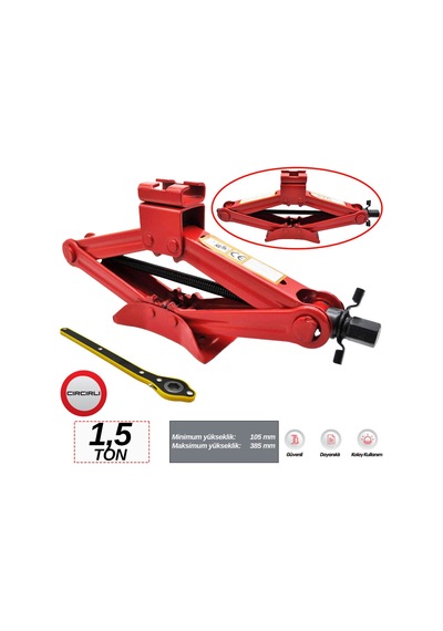 1,5 Ton Akordiyon Pratik Cırcır Kollu Mekanik Oto Kriko Dayanıklı Çelik Gövde Araba Krikosu Carub Br2701602