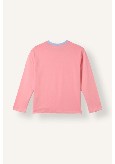 Defacto %100 Pamuk Bisiklet Yaka Uzun Koıllu Pijama Üstü Esnek Belli Uzun Pijama Altı 2li Pijama Takımı I2283a826aupn323 Pembe-pn323