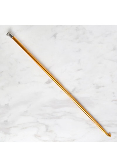 Abarta 5,0mm Renkli Metal Gagalı Örgü Şiş Tunus Tığ 25cm- Sarı 1 Adet