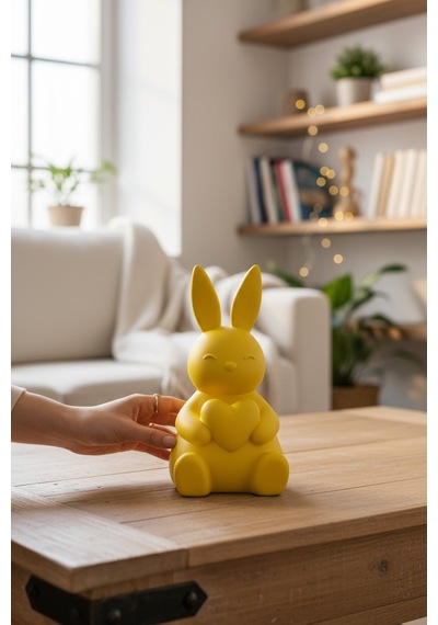 Kalp Tavşan Figürlü Dekoratif Biblo 81866964