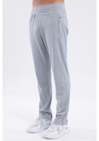 Rowinger Merserize Premium Dokulu Fermuarlı Cepli Düz Paça Erkek Spor Pantolon Eşofman Altı Grey