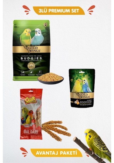 3lü Premium Set - Dal Darı Premium Muhabbet Yemi Ve Yumurtalı Kuş Maması Besin Seti