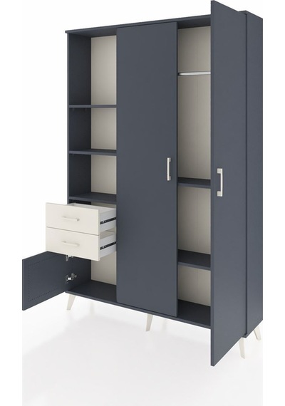Arges Dolap 5 Raflı 2 Çekmeceli Tek Askılı 132x30x195 Antrasit-antrasit/aytaşı Antrasıt/aytası Arges Dolap 5 Raflı 2 Çekmeceli Tek Askılı 132x30x195 Antrasit-antrasit/aytaşı Antrasıt/aytası