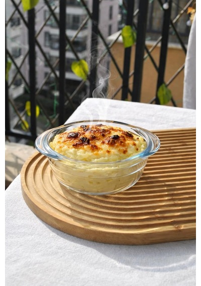 1 Adet Cam Fırın Kasesi Borline Meze Tabağı Yuvarlak Kase 11x5 Cm Diğer